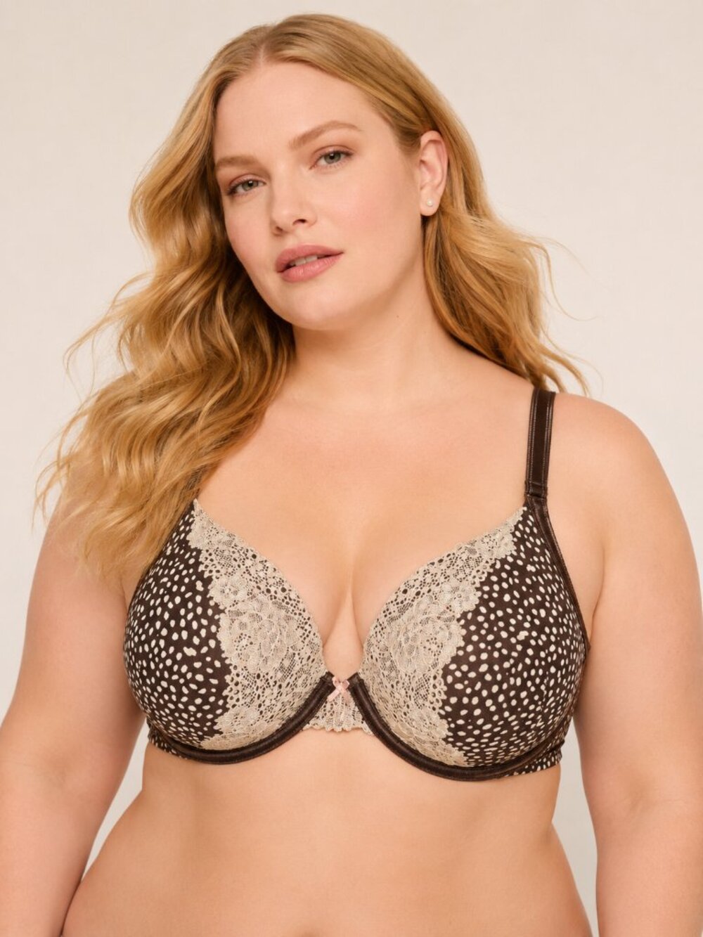 Cacique Lane Bryant Smooth Boost Plunge Bra 38C Push Up NWT